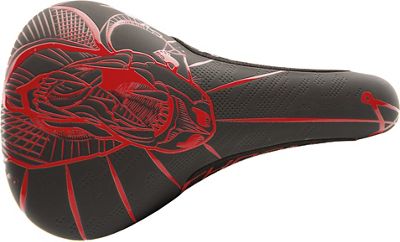 Chromag Overture Mountain Bike Saddle - Black - Red - 136mm Wide, Black - Red